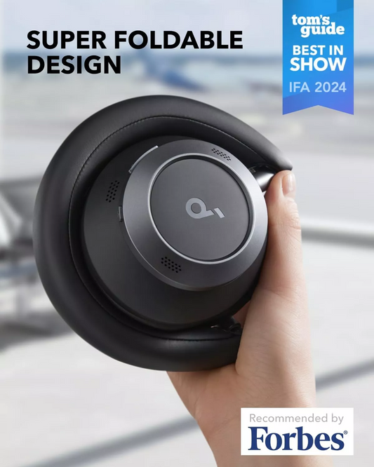 Handsfree Bluetooth Anker SoundCore Space One Pro, A2DP, ANC, Preto, Recondicionado A3062G11