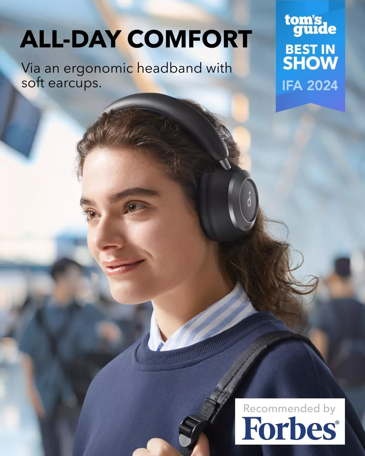 Handsfree Bluetooth Anker SoundCore Space One Pro, A2DP, ANC, Preto A3062G11