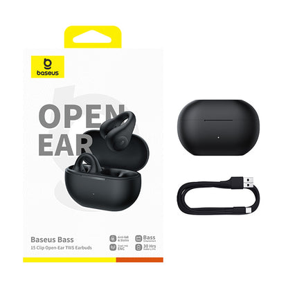 Handsfree Bluetooth Baseus Bass 15 Clip, TWS, Preto A00079500113-00