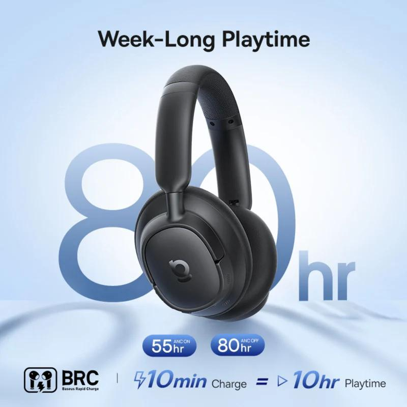 Handsfree Bluetooth Baseus Bass BH1 NC, MultiPoint, A2DP, ANC, Preto A0203703