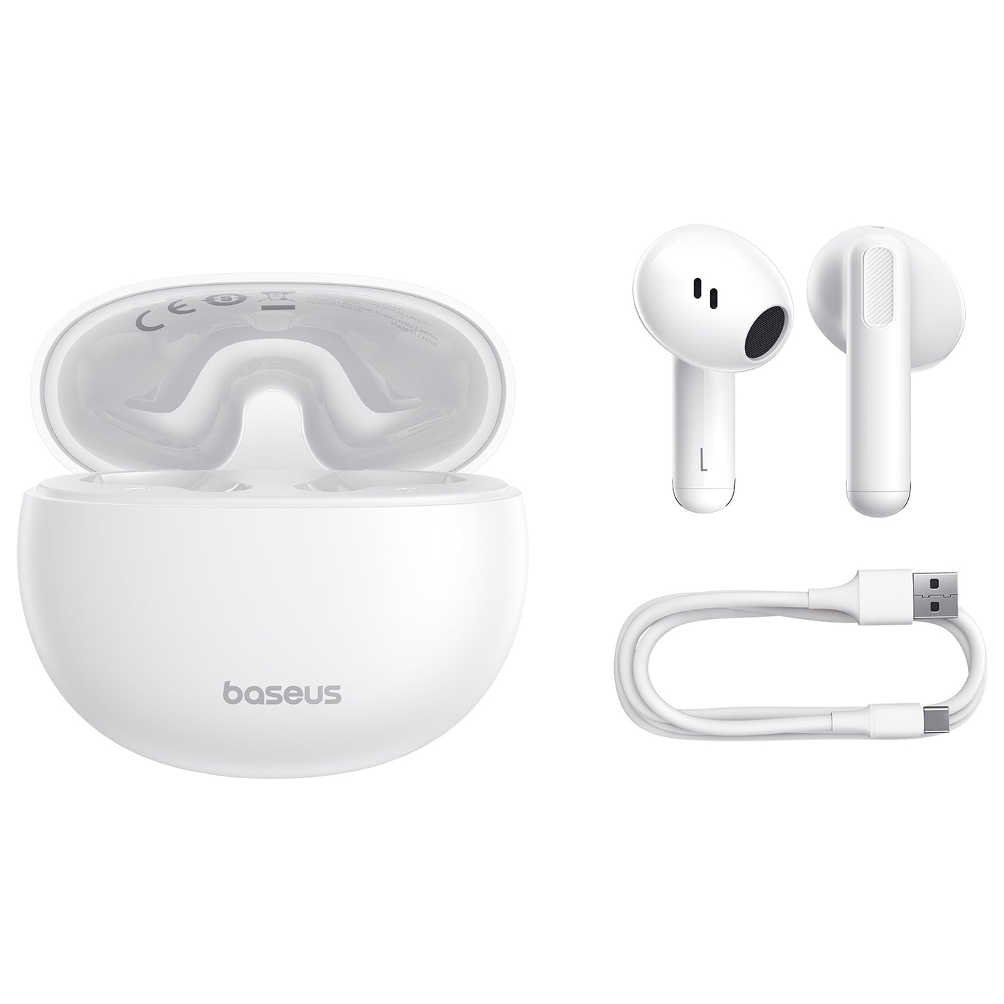 Baseus Bluetooth mãos-livres Bowie E12, TWS, branco A00059801216-Z1 