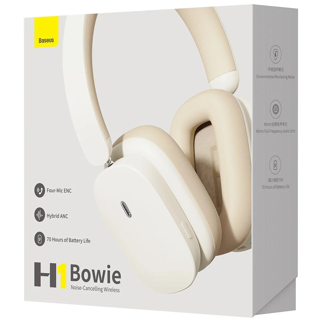 Baseus Bluetooth mãos-livres Bowie H1, A2DP, ANC, ANC, Crem