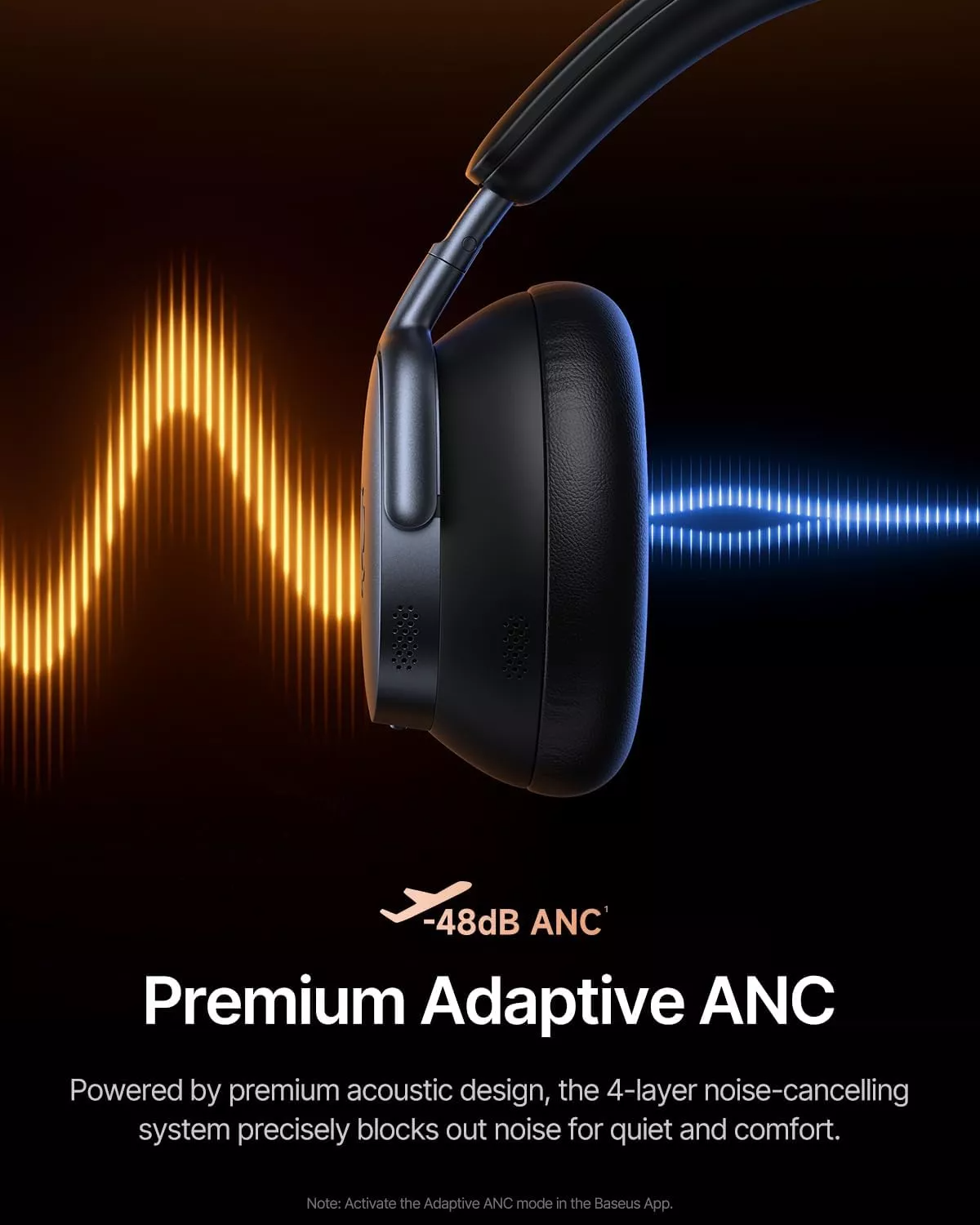 Handsfree Bluetooth Baseus Inspire XH1 Sound by Bose, A2DP, ANC, Preto A00085701123-00