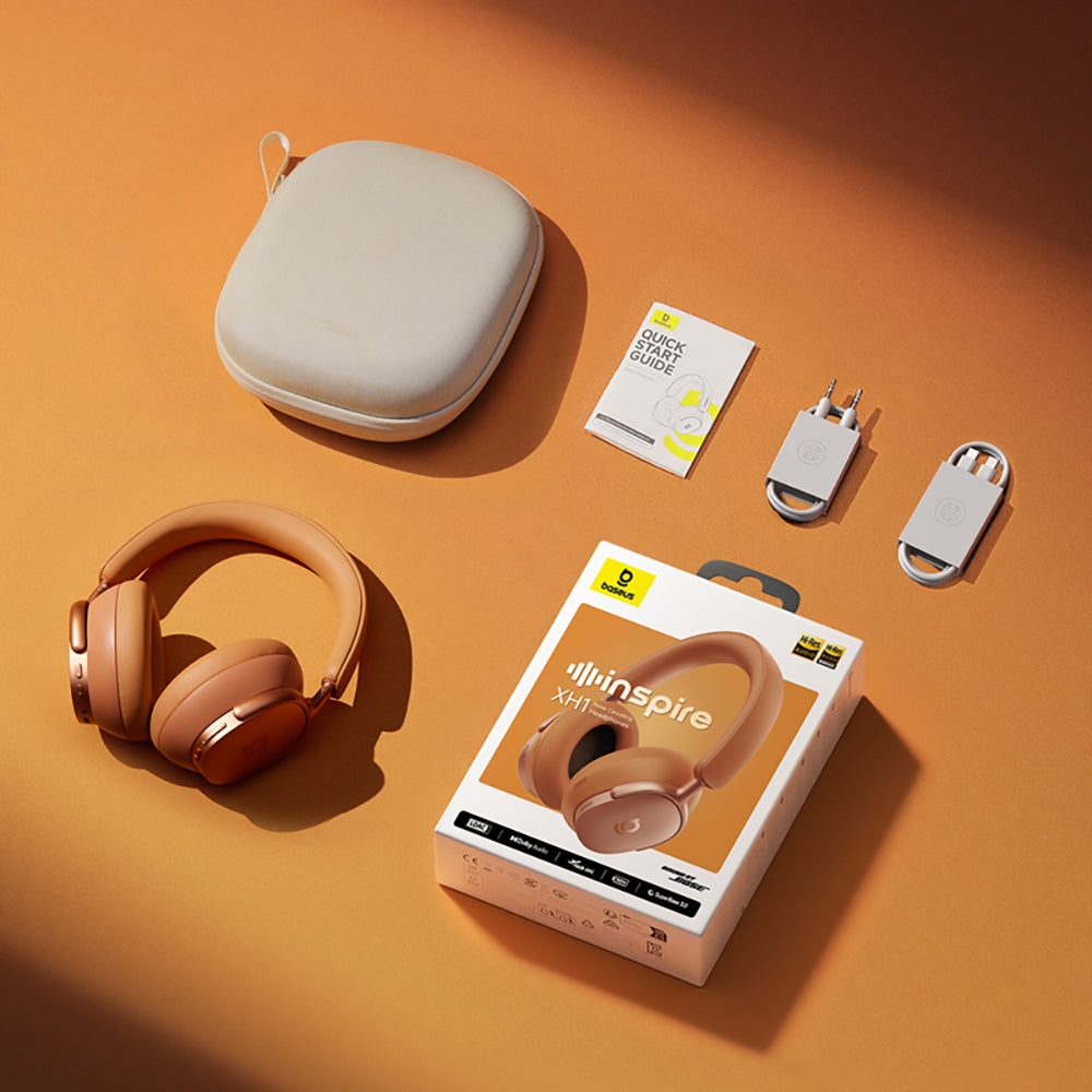 Handsfree Bluetooth Baseus Inspire XH1 Sound by Bose, A2DP, ANC, Laranja Coral A0203600