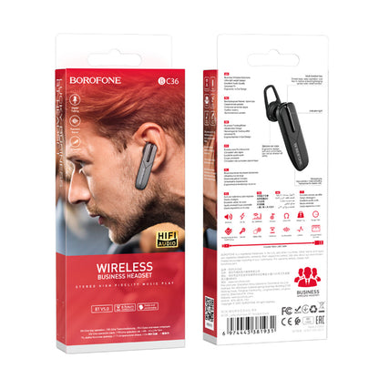 Auricular Bluetooth mãos-livres BC36 Lucky, A2DP, preto