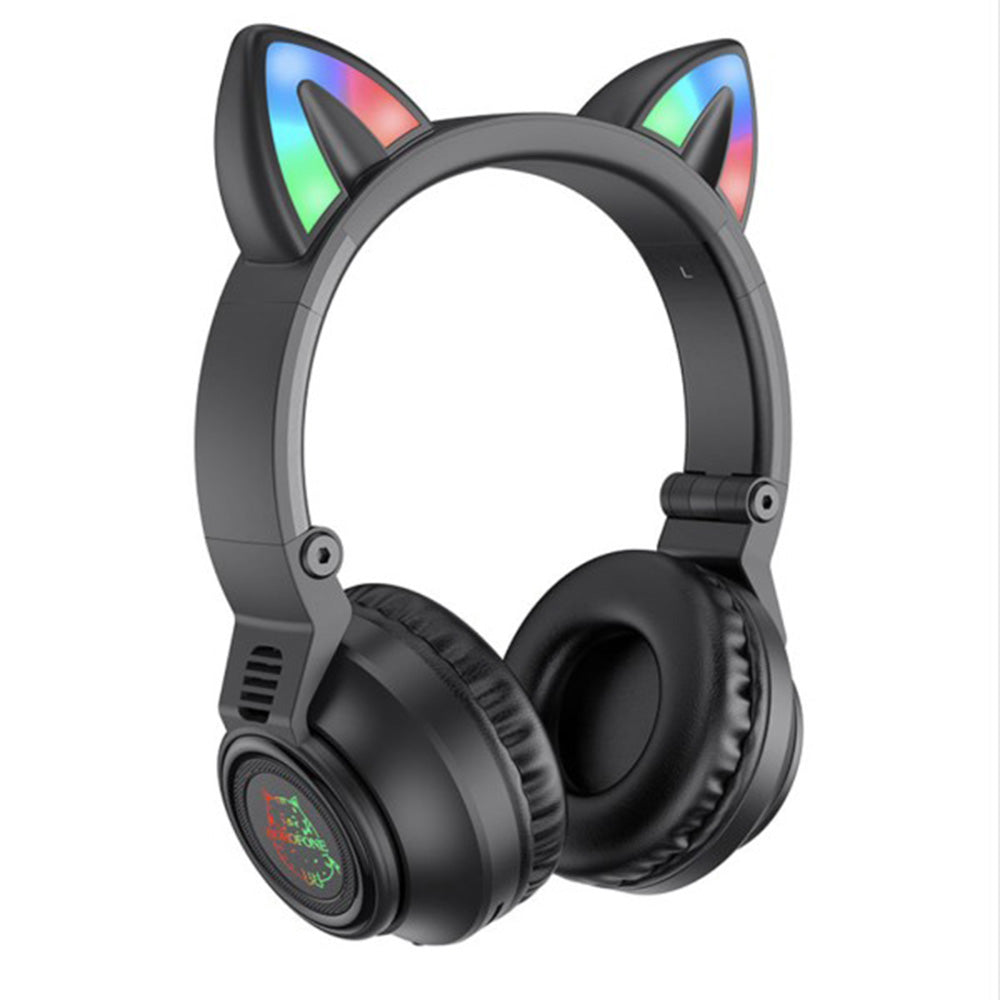Handsfree Bluetooth Borofone BO18 Cat Ear, A2DP, Preto