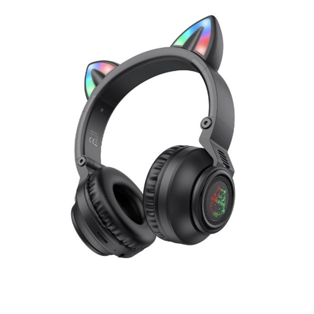 Handsfree Bluetooth Borofone BO18 Cat Ear, A2DP, Preto