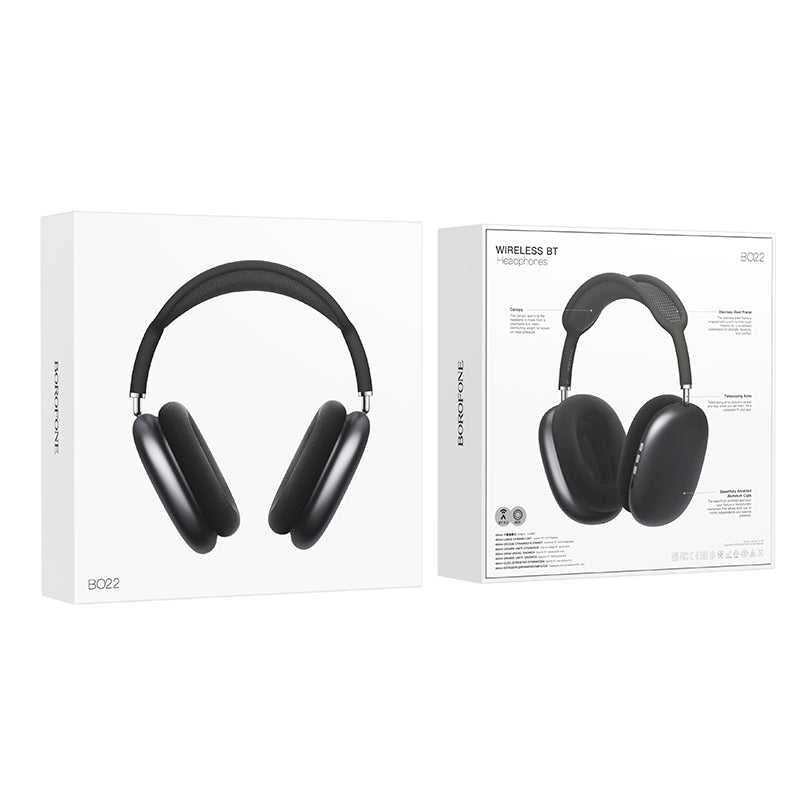 Handsfree Bluetooth Borofone BO22 Elegant, A2DP, Cinzento