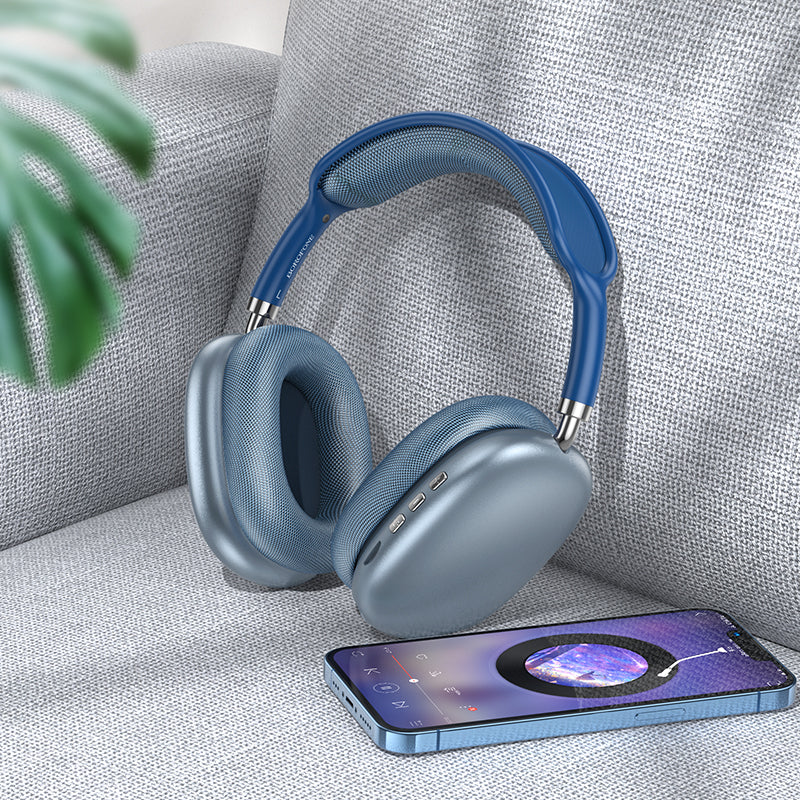 Auriculares Bluetooth Borofone BO22 Elegant, A2DP, Azul