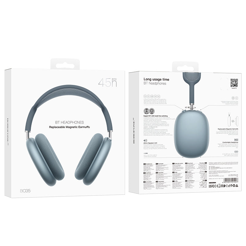 Handsfree Bluetooth Borofone BO35 Adorable, A2DP, Azul