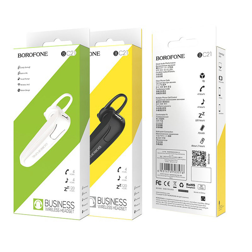 Auricular Bluetooth Borofone Encourage BC21, MultiPoint, A2DP, Preto