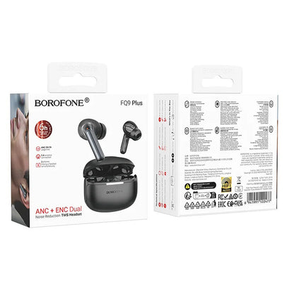 Handsfree Bluetooth Borofone FQ9 Plus Peaceful, TWS, ANC, Preto