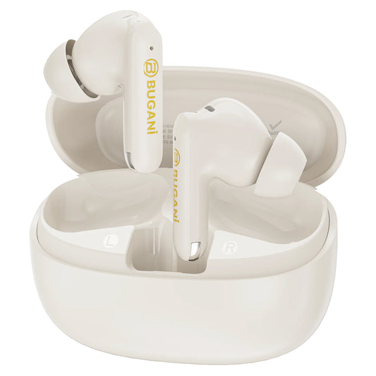Handsfree Bluetooth Bugani Freebuds B20, TWS, ANC, Creme Claro