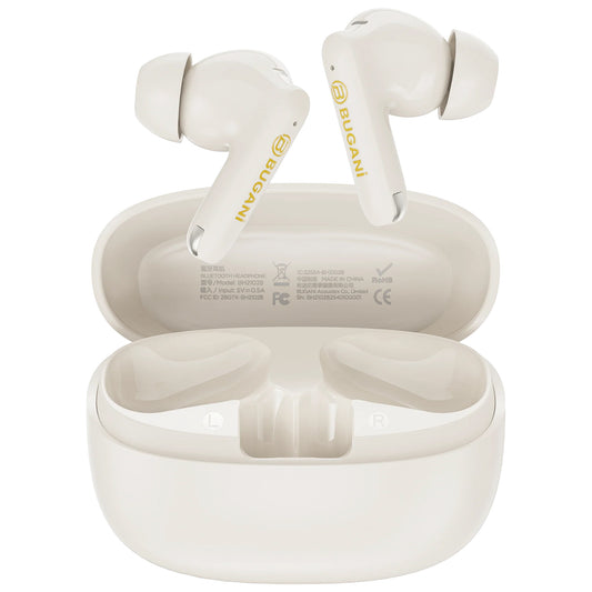 Handsfree Bluetooth Bugani Freebuds B20, TWS, ANC, Creme Claro