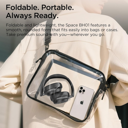 Handsfree Bluetooth Bugani Space BH01, MultiPoint, A2DP, ANC, Preto