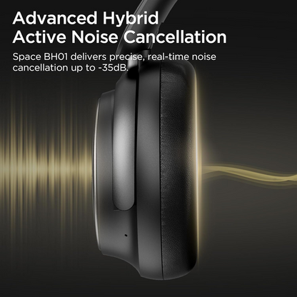Handsfree Bluetooth Bugani Space BH01, MultiPoint, A2DP, ANC, Preto