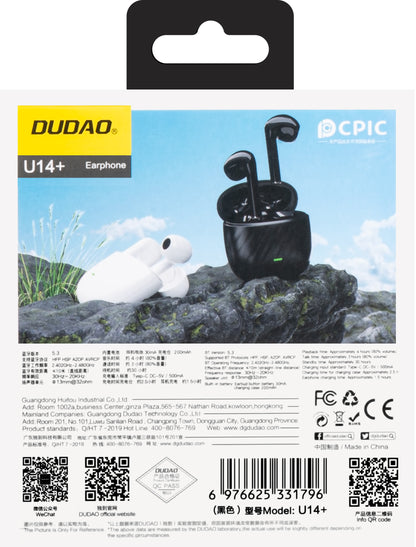 Handsfree Bluetooth Dudao U14+, TWS, Preto
