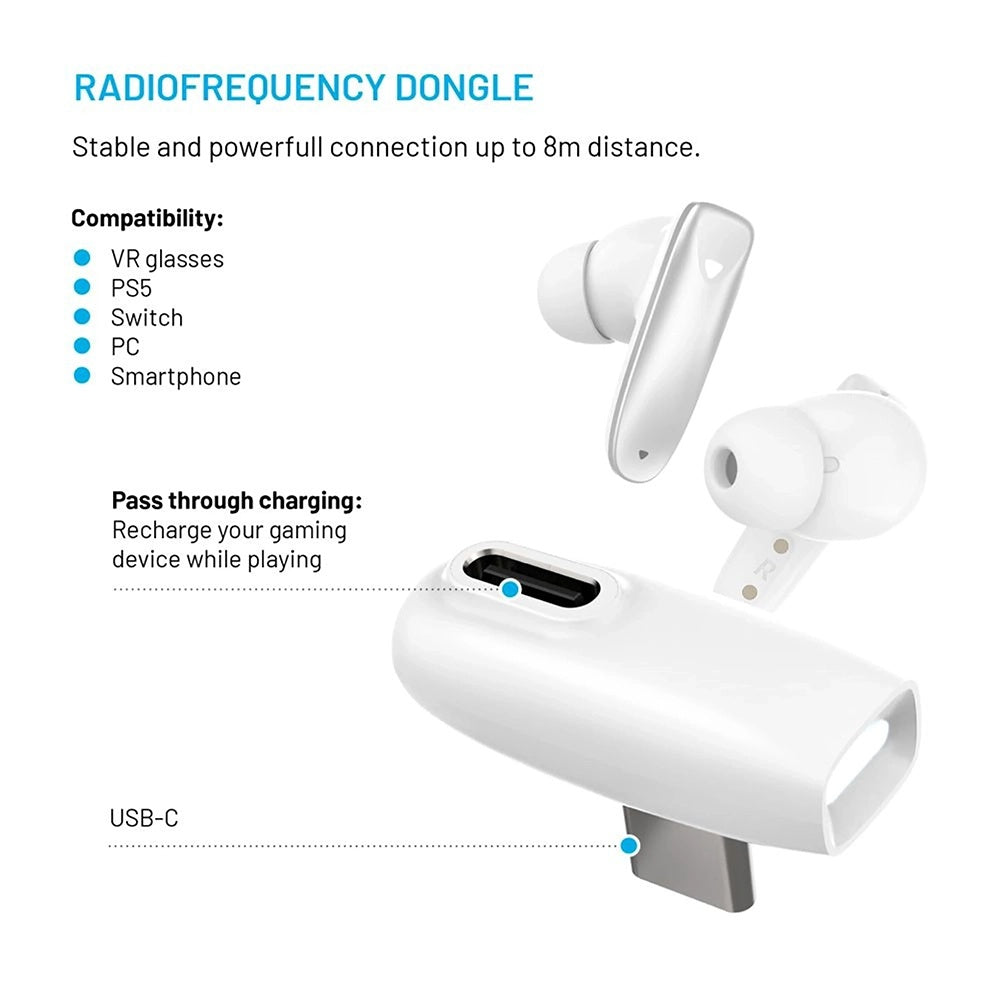 Auriculares Bluetooth Fixos, TWS, Branco