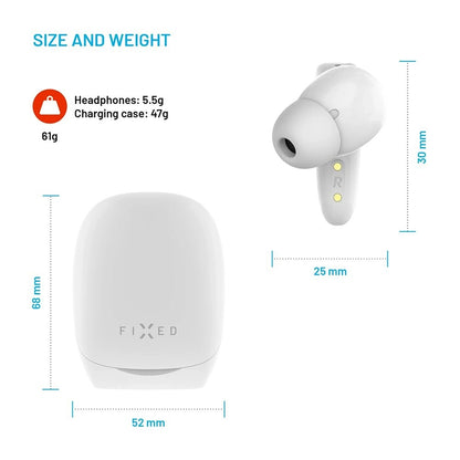 Auriculares Bluetooth Fixos, TWS, Branco