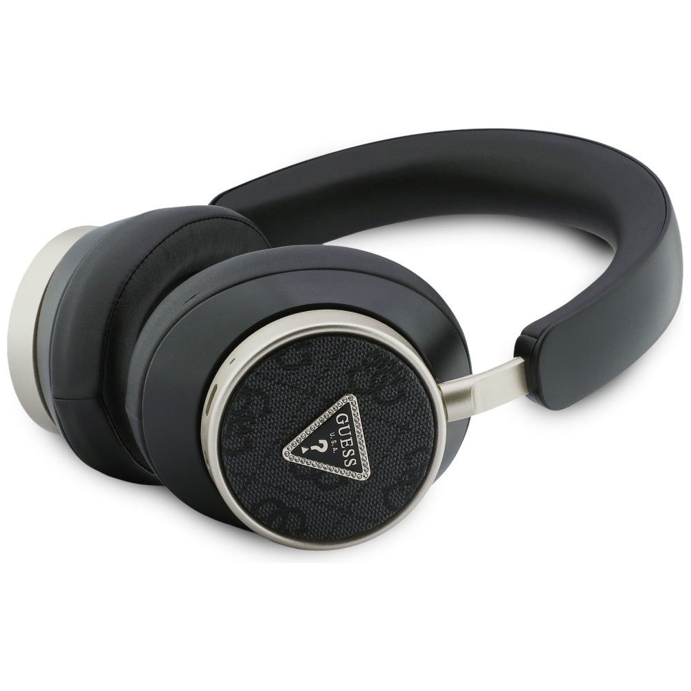 Handsfree Bluetooth Guess 4G Logotipo Triângulo Dourado, A2DP, Preto