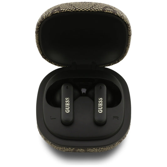 Handsfree Bluetooth Guess 4G Classic Metal Logo, TWS, Castanho