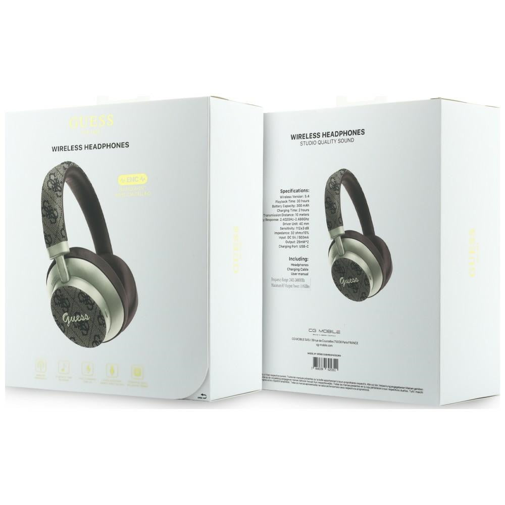 Handsfree Bluetooth Guess 4G Gold Script Metal, A2DP, Castanho