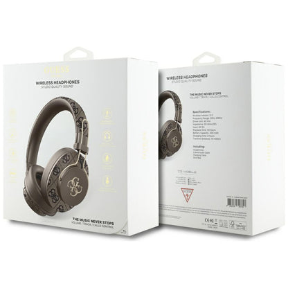 Handsfree Bluetooth Guess 4G Metal Logo, A2DP, Marrom