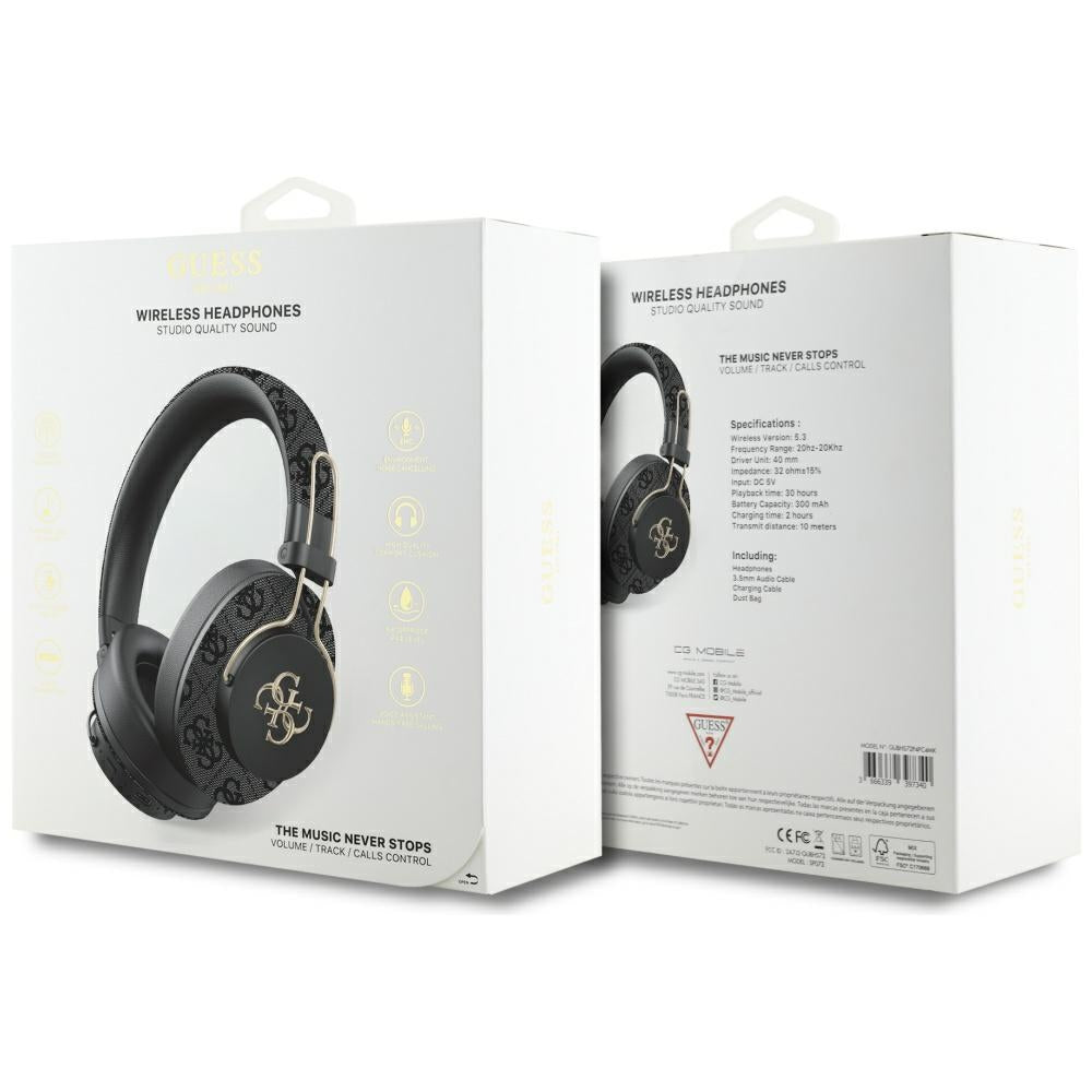 Handsfree Bluetooth Guess 4G Metal Logo, A2DP, Preto
