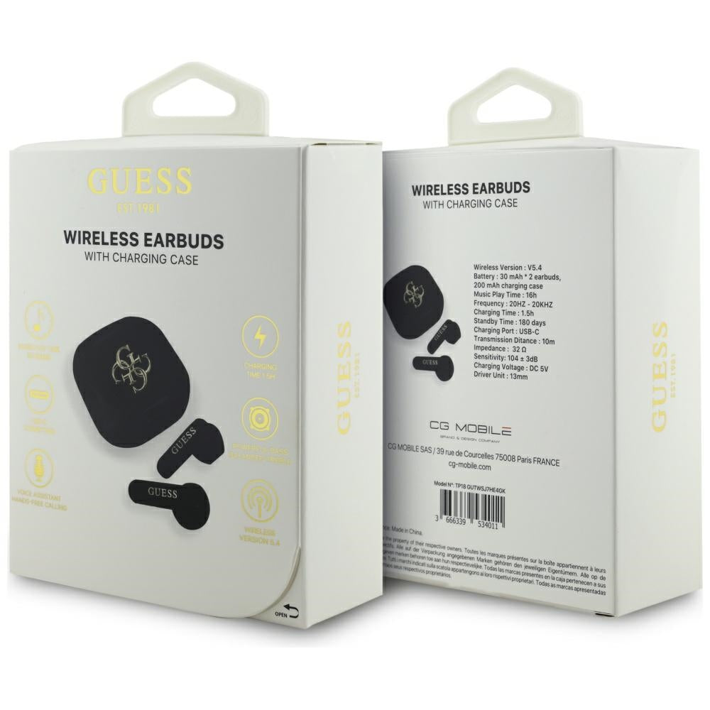 Handsfree Bluetooth Guess 4G Metal Logo, TWS, Branco