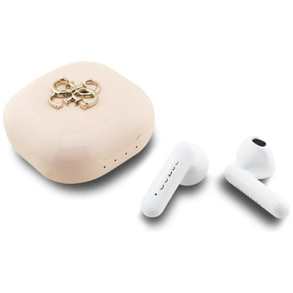 Handsfree Bluetooth Guess 4G Metal Logo, TWS, Rosa