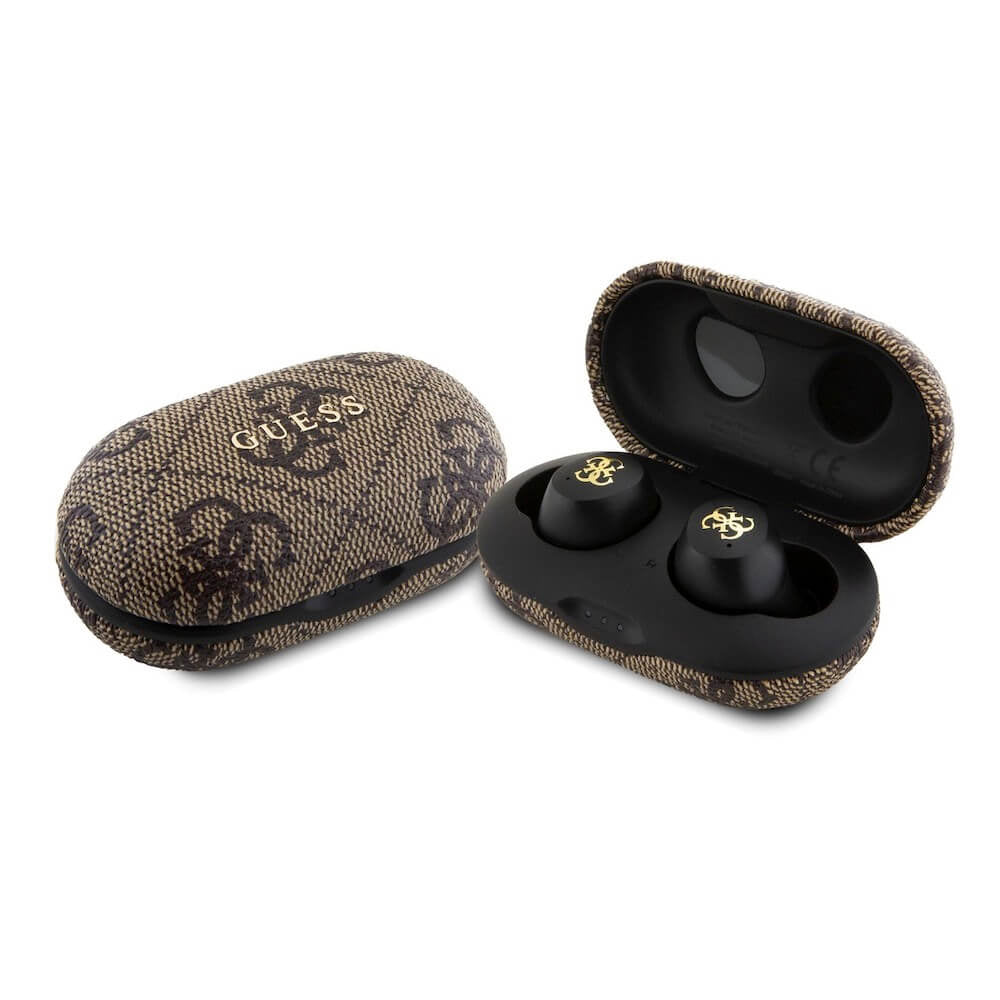 Handsfree Bluetooth Guess 4G Metal, TWS, Castanho