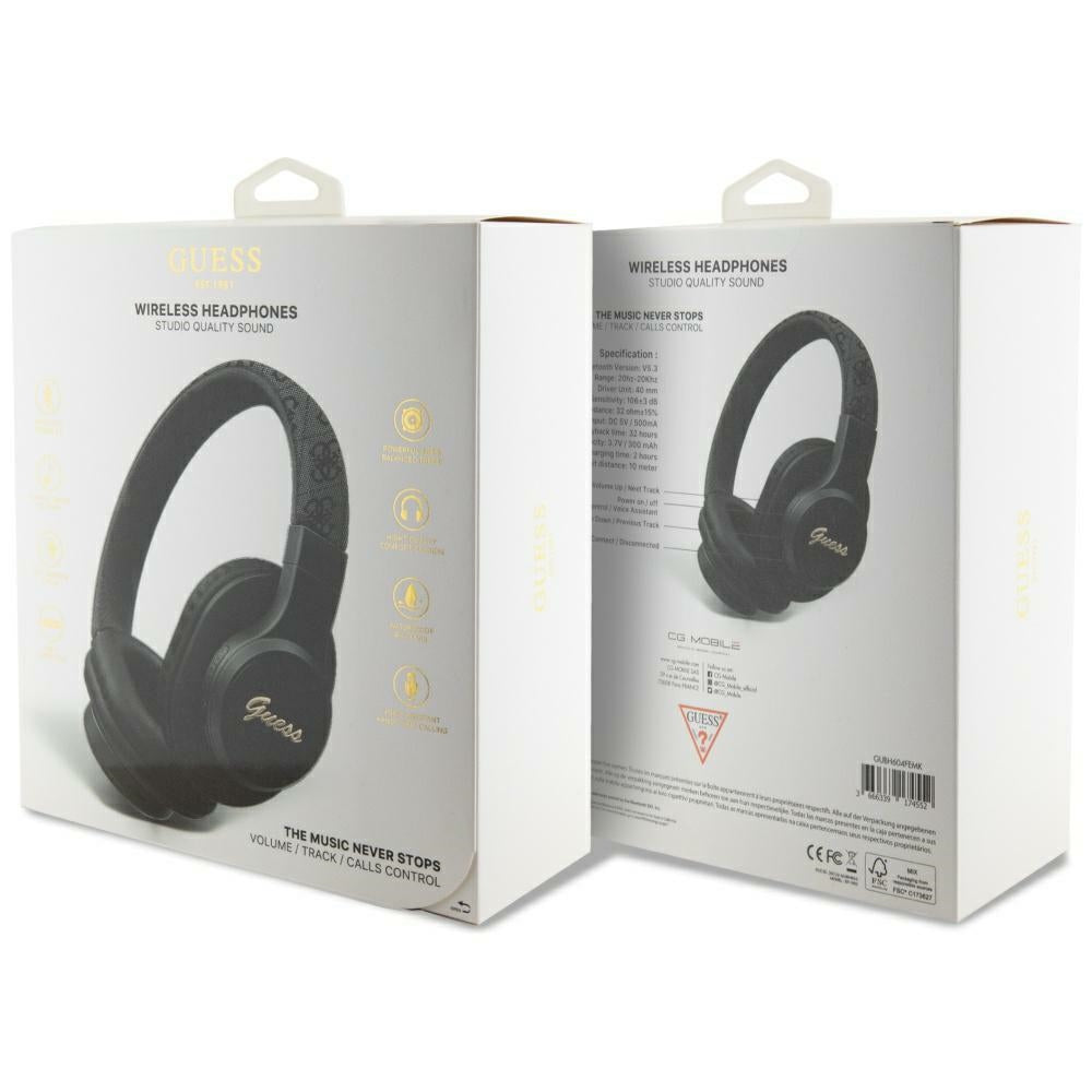 Handsfree Bluetooth Guess 4G Tone on Tone Script Logo, A2DP, Preto