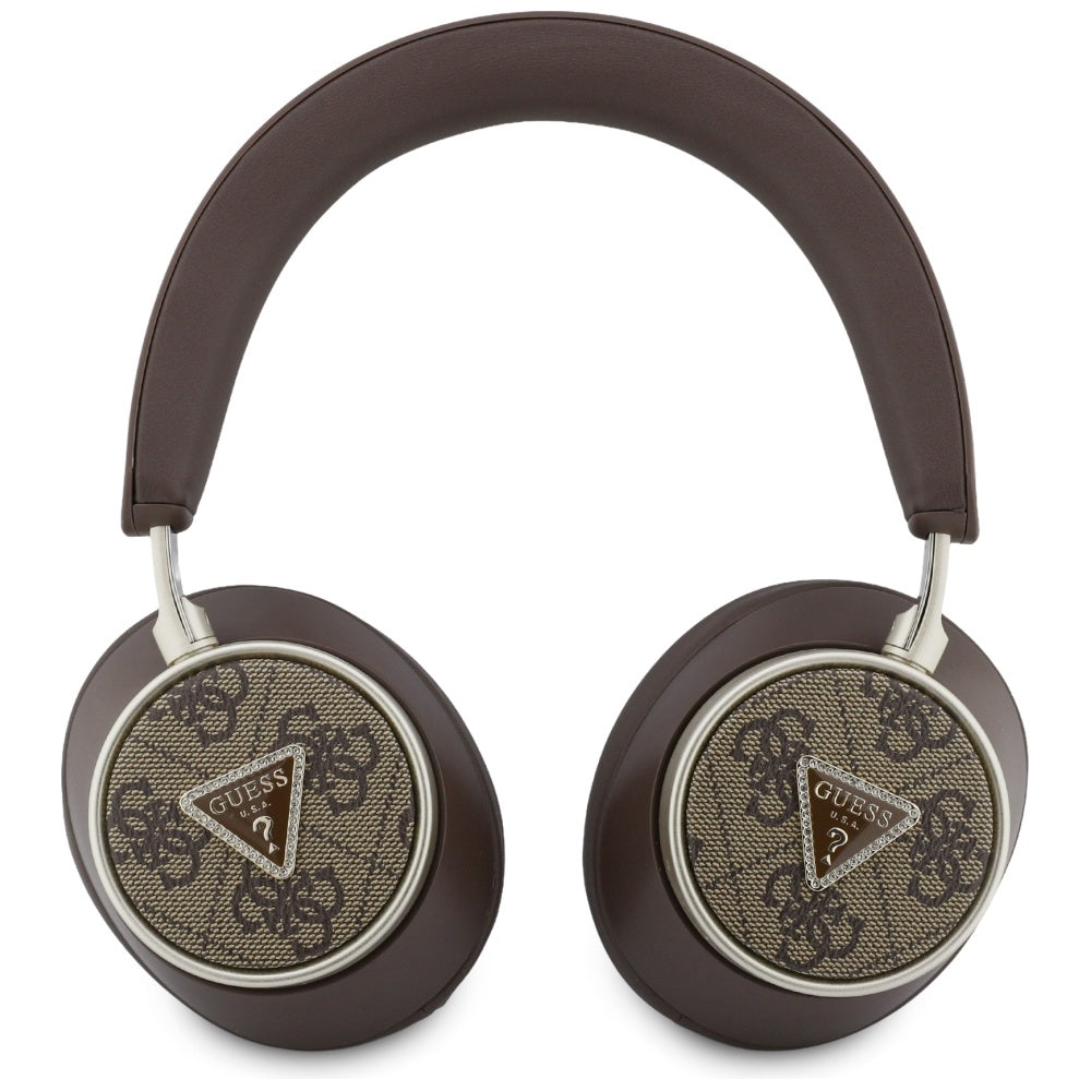 Handsfree Bluetooth Guess 4G Logotipo Triângulo Dourado, A2DP, Castanho