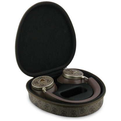 Handsfree Bluetooth Guess 4G Logotipo Triângulo Dourado, A2DP, Castanho