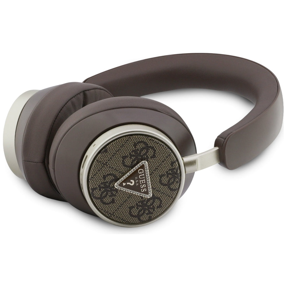 Handsfree Bluetooth Guess 4G Logotipo Triângulo Dourado, A2DP, Castanho