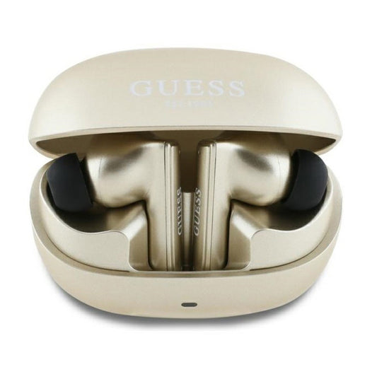Handsfree Bluetooth Guess Capsule com Logo Impresso, TWS, ANC, Dourado