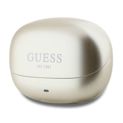 Handsfree Bluetooth Guess Capsule com Logo Impresso, TWS, ANC, Dourado