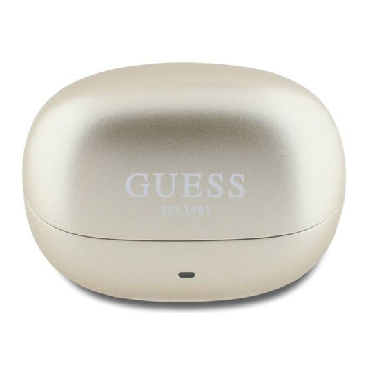 Handsfree Bluetooth Guess Capsule com Logo Impresso, TWS, ANC, Dourado