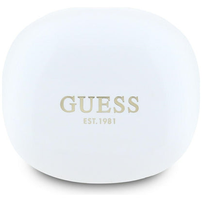 Handsfree Bluetooth Guess Flat Classic Logo Electroplated, TWS, Branco
