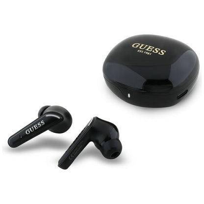 Handsfree Bluetooth Guess Flat Classic Logo Electroplated, TWS, Preto