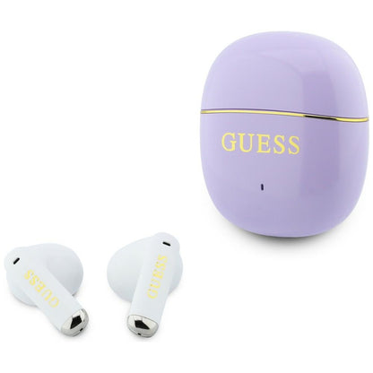 Handsfree Bluetooth Guess Glossy Gold Line Classic, TWS, Roxo