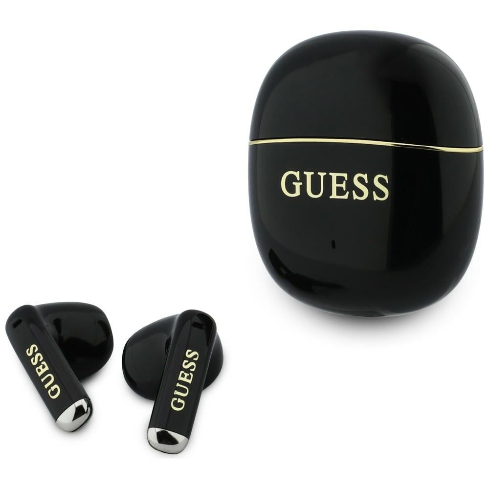 Auricular Bluetooth Handsfree Guess Glossy Gold Line Classic, TWS, Preto
