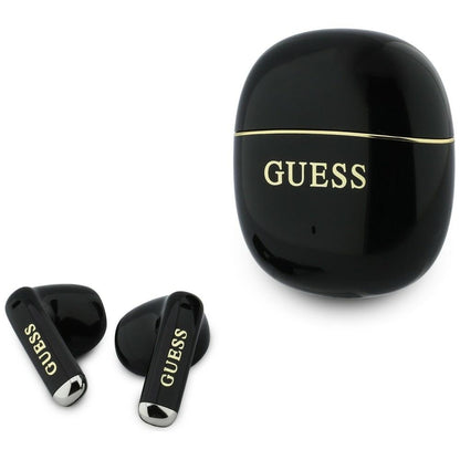 Auricular Bluetooth Handsfree Guess Glossy Gold Line Classic, TWS, Preto