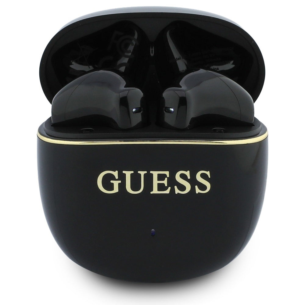Auricular Bluetooth Handsfree Guess Glossy Gold Line Classic, TWS, Preto