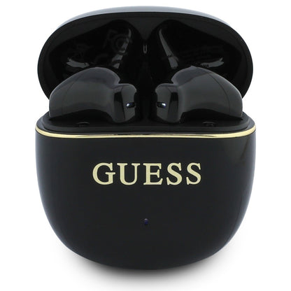 Auricular Bluetooth Handsfree Guess Glossy Gold Line Classic, TWS, Preto
