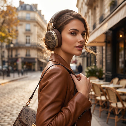 Auriculares Bluetooth Guess Metal 4G Script Logo, A2DP, Rosa