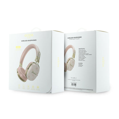 Auriculares Bluetooth Guess Metal 4G Script Logo, A2DP, Rosa