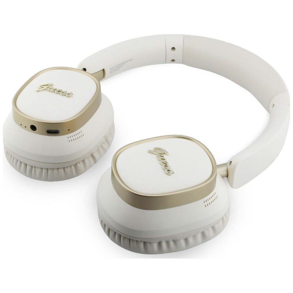 Auricular Bluetooth Mãos Livres Guess Rectangle Metal Script, A2DP, Branco