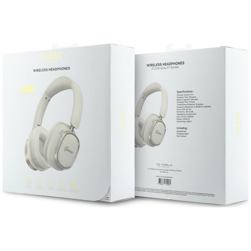 Auricular Bluetooth Mãos Livres Guess Rectangle Metal Script, A2DP, Branco