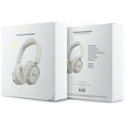 Auricular Bluetooth Mãos Livres Guess Rectangle Metal Script, A2DP, Branco